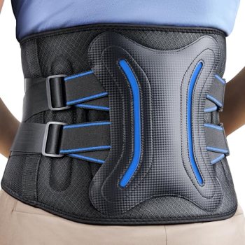 FEATOL Lower Back Brace with 5 Reinforced Stays for Women and Men