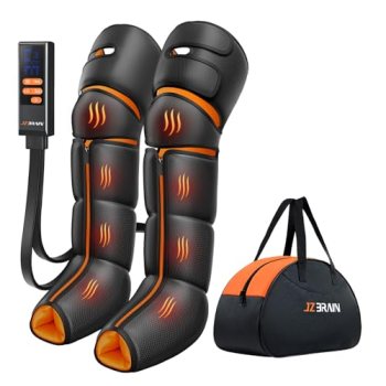 JZBRAIN Leg Massager with Heat and Compression : Foot and Calf Massager for Circ