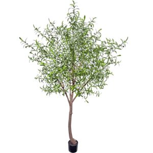 Niwellveb 8FT Fake Tree Artificial Olive Trees Artificial Indoor Realistic Potte