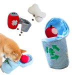 Pawfoo Lab Dog Squeaky Toys, Plush Puzzle Dog Toy for Small Medium Large Dogs