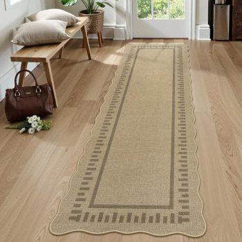LIVEBOX Scalloped Washable 2×8 Runner Rug