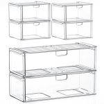 caktraie Acrylic Stackable Storage Drawers Set of 6