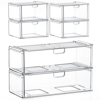 caktraie Acrylic Stackable Storage Drawers Set of 6