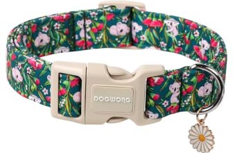 DOGWONG Cute Dog Collar, Flower Koala Dog Collar Durable Soft Fabric Pet Dog Col