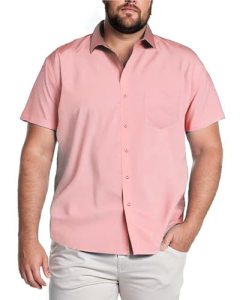 COOFANDY Big & Tall Button Up Shirts for Men Short Sleeve Collared Untucked Shir