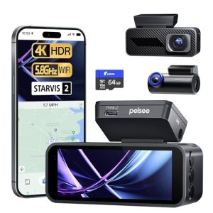 Pelsee P1 Pro 4K Dash Cam Front and Rear