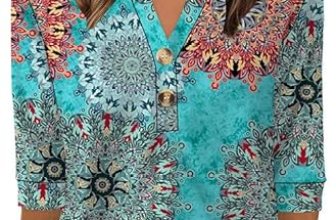 OFEEFAN Summer Tops Hawaiian Shirts for Women Travel Essentials 3/4 Length Sleev