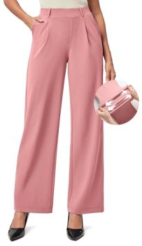IUGA Womens Dress Pants Wide Leg Pull On Stretchy Work Pants Women High Waisted