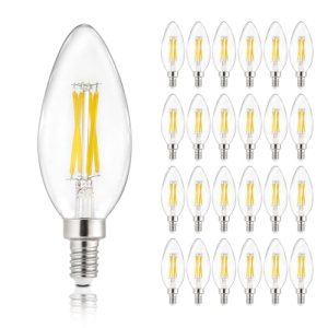 Depuley LED Light Bulbs E12: Candelabra Candle Light Bulb 4W Equivalent 40W Inca
