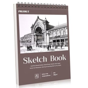 Sketch Book 8.5×11 inch, Spiral Bound Sketch Pad 50 Sheets (68lb/100gsm)