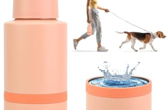 KEWIXY Insulated Dog Water Bottle with Travel Bowl