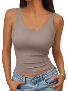 Trendy Queen Womens Tank Tops Basic Soft Maternity Clothes Double Lined Crop Sle