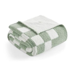 Snuggle Sac Checkered Throw Blanket for Couch