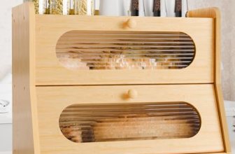 Stylstoreazy Bread Box,Extra Large 2-Tier Bamboo Bread Box for Kitchen Counterto