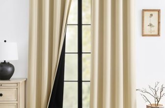 RYB HOME 100% Blackout Beige Curtains for Living Room