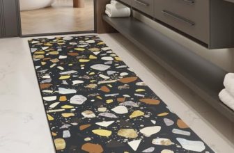 MontVoo -Bath Mat-Non Slip Thin Bathroom Rugs Fit Under Door- Quick Dry Absorben