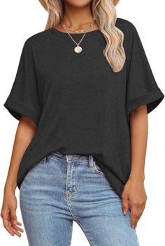 GKBK Womens Oversized T Shirts Crew Neck Short Sleeve Tops Spring Summer Busines