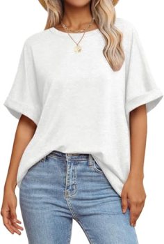 GKBK Womens Oversized T Shirts Crew Neck Short Sleeve Tops Spring Summer Busines