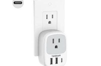 Wall Charger Block, 3 USB Charging Ports (1 USB C) and 1 AC Outlet Splitter