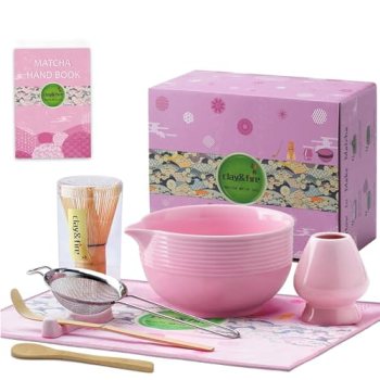 Clay&Fire Matcha Whisk Set, 9 pcs Ceramic Matcha Set