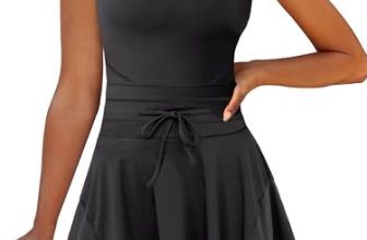 Caracilia Women’s Tennis Mini Dresses Workout Built in Shorts Golf Athletic Slee
