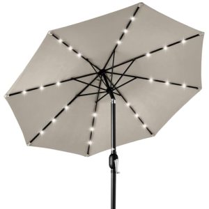 Best Choice Products 10ft Solar Polyester LED Lighted Patio Umbrella w/Tilt Adju
