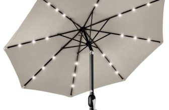 Best Choice Products 10ft Solar Polyester LED Lighted Patio Umbrella w/Tilt Adju