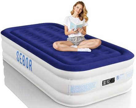 Sebor Air Mattress Twin with Built-in Pump 18″
