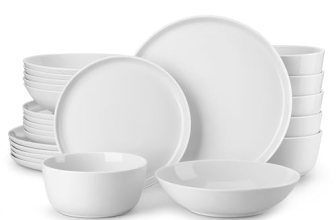 MALACASA 24 Pieces Gourmet Porcelain Dinnerware Sets