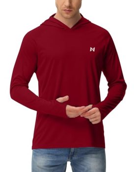 isnowood Sun Shirt UPF 50+ Men’s Fishing Shirt Long Sleeve UV Protection Hoodie