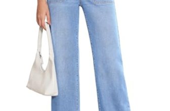 Sidefeel Women’s Wide Leg Jeans High Waisted Stretchy Tummy Control Denim Pants