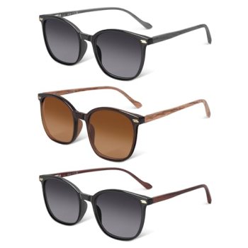 LADEESSE 3 Pack Reader Sunglasses for Women & Men