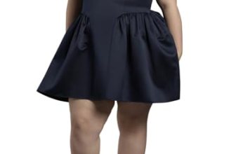 David’s Bridal Off-the-Shoulder Drop Waist A-Line Mini Dress