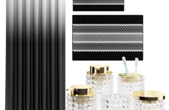 XLHOMO Bathroom Sets with Shower Curtain and Rugs and Accessories