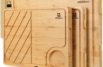 Piklohas Large Bamboo Cutting Boards Set of 4 for Kitchen