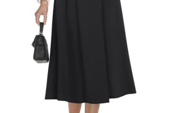 Casly Lamiit Black Skirt Women Summer Knee Length Skirt A Line High Waisted Skir