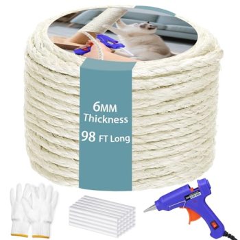 6MM Sisal Rope for Cat Scratching Post 98 FT