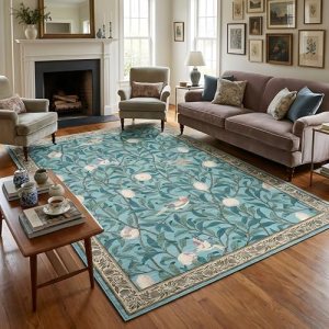 GarveeHome Boho Leaf Rugs for Bedroom