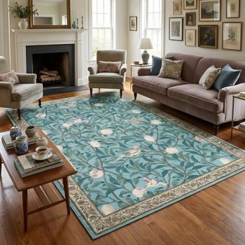 GarveeHome Boho Leaf Rugs for Bedroom