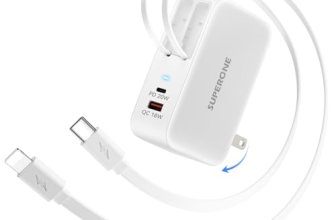 SUPERONE Retractable Charger with Dual USB Ports