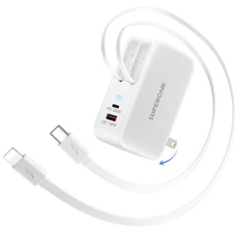 SUPERONE Retractable Charger with Dual USB Ports