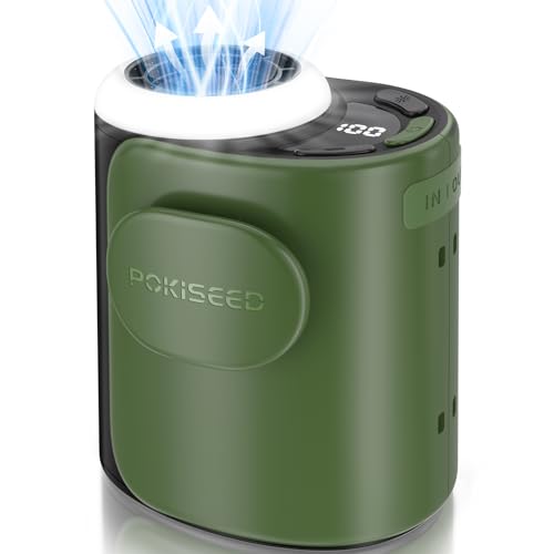 POKISEED Rugged Portable Fan, 10000mAh Rechargeable Battery