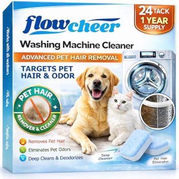 flowcheer Washing Machine Cleaner for Pet Hair & Odor Deep Cleaning Tablets for