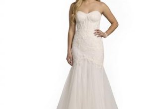 David’s Bridal Strapless Beaded Lace Mermaid Wedding Dress