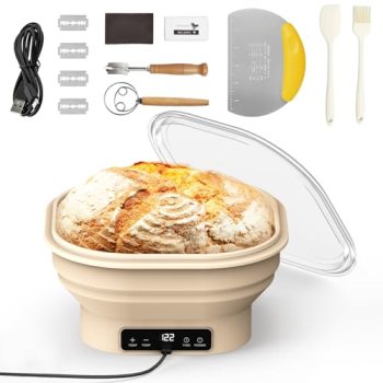 Heating Sourdough Banneton Bread Proofing Basket Kit with Timer & 6 Temp Setting