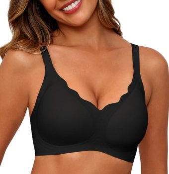 SHIJIALI Jelly Bras for Women Scalloped Push Up Full Coverage No Underwire Bra W