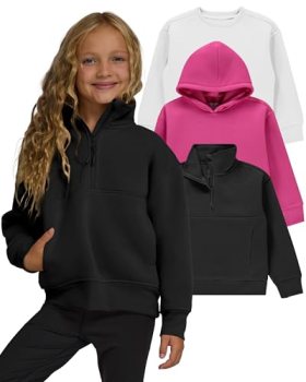 PURE CHAMP Girls Sweatshirt 3 Pack Hoodie for Teen Girls Crewneck Sweatshirt Qua