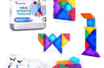 trailfun Magnetic Tangrams, Magnet Blocks STEM Montessori Toys for Kids