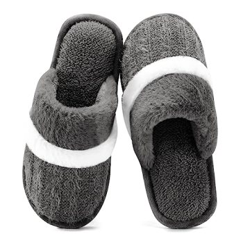 GOEWY Cozy Slippers for Women Indoor and Outdoor Fuzzy House Shoes with Memory F