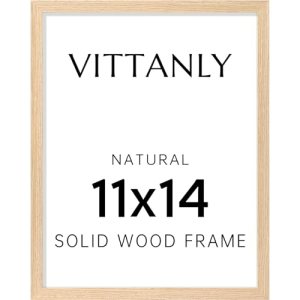 Vittanly 11×14 Picture Frame, Solid Wood Frame with Plexiglass